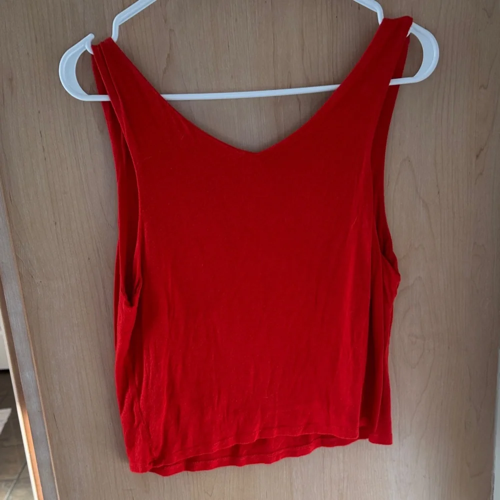 Dry Goods Bold Red V-Neck Tank Top